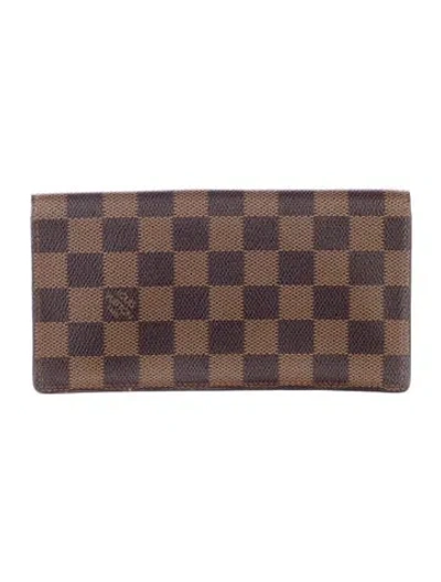 Pre-owned Louis Vuitton Damier Ebene Pattern Coated Canvas Continental Wallet In Brown