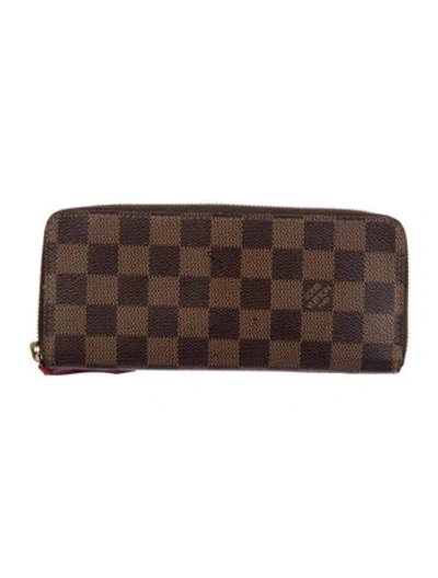 Pre-owned Louis Vuitton Damier Ebene Pattern Coated Canvas Continental Wallet In Brown