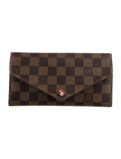 Pre-owned Louis Vuitton Damier Ebene Pattern Coated Canvas Josephine Wallet In Brown