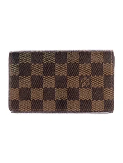 Pre-owned Louis Vuitton Damier Ebene Pattern Coated Canvas Wallet In Brown