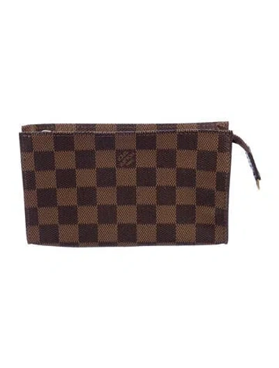 Pre-owned Louis Vuitton Damier Ebene Pattern Coated Canvas Wallet In Brown