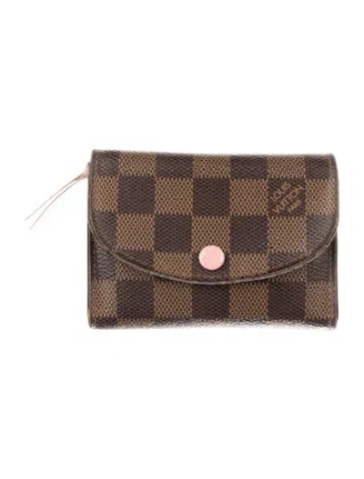 Pre-owned Louis Vuitton Damier Ebene Pattern Coated Canvas Wallet In Multi