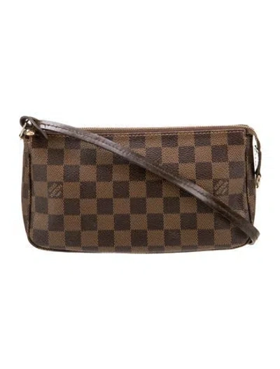 Pre-owned Louis Vuitton Damier Ebene Pochette Accessoires In Brown