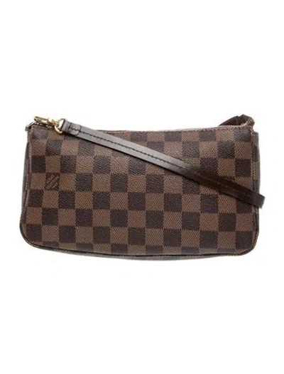 Pre-owned Louis Vuitton Damier Ebene Pochette Accessoires In Brown