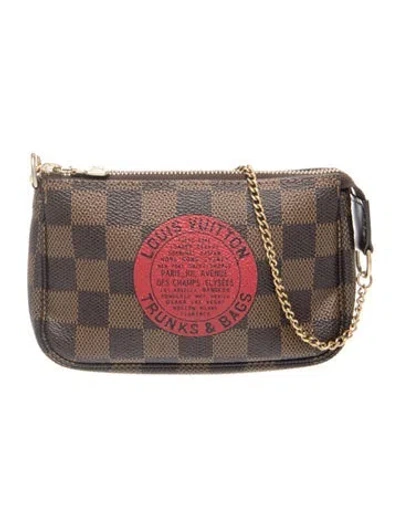 Pre-owned Louis Vuitton Damier Ebene Pochette Accessoires Mini In Multi