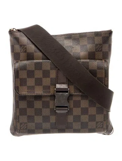 Pre-owned Louis Vuitton Damier Ebene Pochette Melville Vintage In Brown