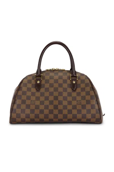 Pre-owned Louis Vuitton Damier Ebene Ribera Mm Handbag In Brown