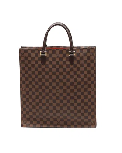 Pre-owned Louis Vuitton Damier Ebene Sac Plat Bag In Brown
