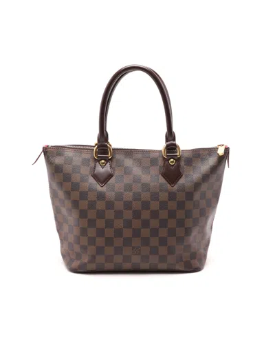 Pre-owned Louis Vuitton Damier Ebene Saleya Pm Bag In Brown