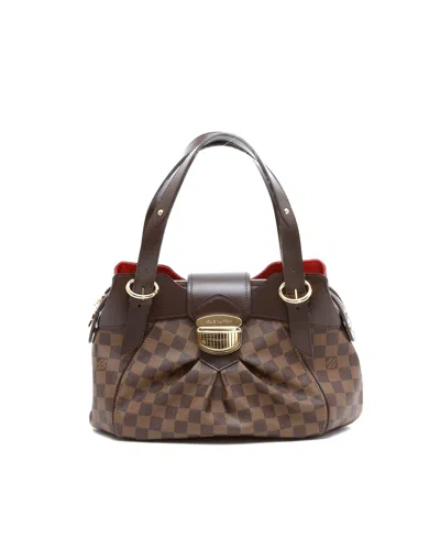 Pre-owned Louis Vuitton Damier Ebene Sistina Pm Shoulder Bag In Brown