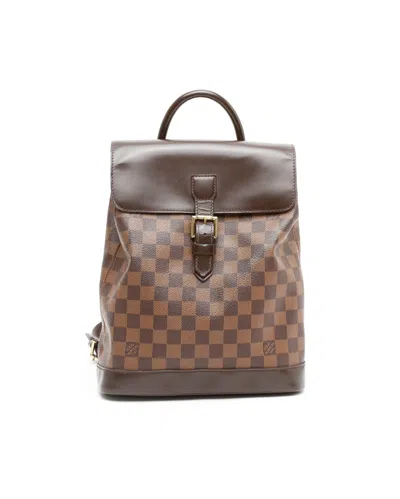 Pre-owned Louis Vuitton Damier Ebene Soho Backpack In Brown