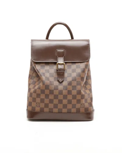 Pre-owned Louis Vuitton Damier Ebene Soho Backpack In Brown
