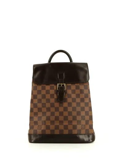 Pre-owned Louis Vuitton Damier Ebène Soho Backpack In Brown
