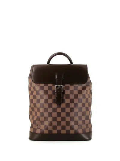 Pre-owned Louis Vuitton Damier Ebène Soho Backpack In Brown