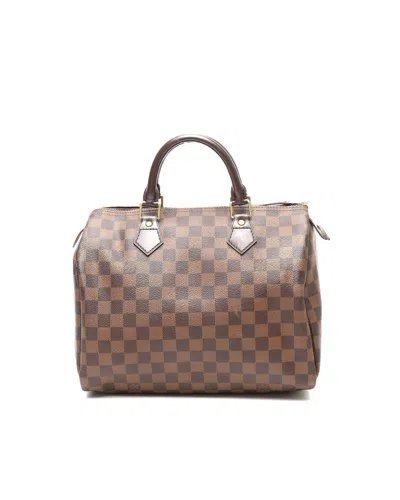 Pre-owned Louis Vuitton Damier Ebene Speedy 30 Bag In Brown