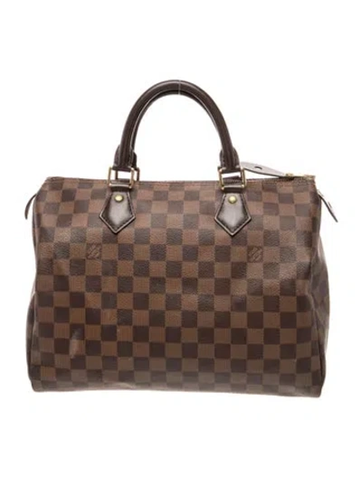 Pre-owned Louis Vuitton Damier Ebene Speedy 30 In Brown
