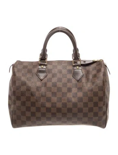Pre-owned Louis Vuitton Damier Ebene Speedy 30 In Brown