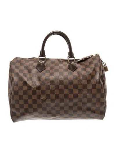 Pre-owned Louis Vuitton Damier Ebene Speedy 30 In Brown