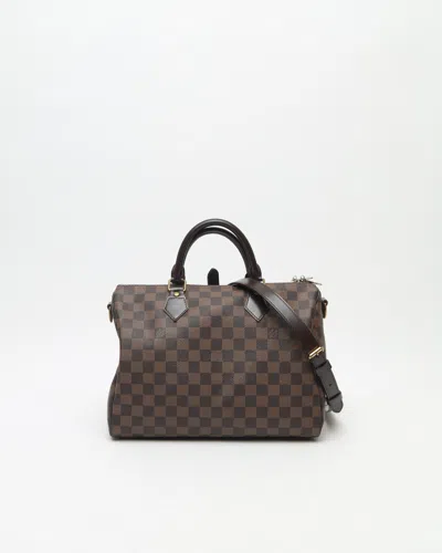 Pre-owned Louis Vuitton Damier Ebene Speedy Bandoulière 30 Bag In Brown