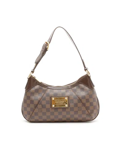 Pre-owned Louis Vuitton Damier Ebene Thames Pm Shoulder Bag In Brown