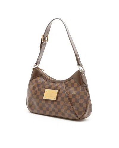 Pre-owned Louis Vuitton Damier Ebene Thames Pm Shoulder Bag In Brown
