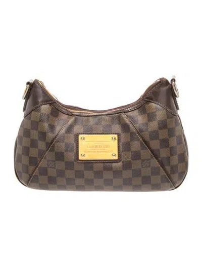 Pre-owned Louis Vuitton Damier Ebene Thames Pm Vintage In Brown