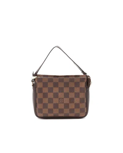 Pre-owned Louis Vuitton Damier Ebene Trousse Pochette Bag In Brown