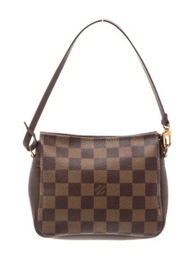 Pre-owned Louis Vuitton Damier Ebene Trousse Pochette In Brown
