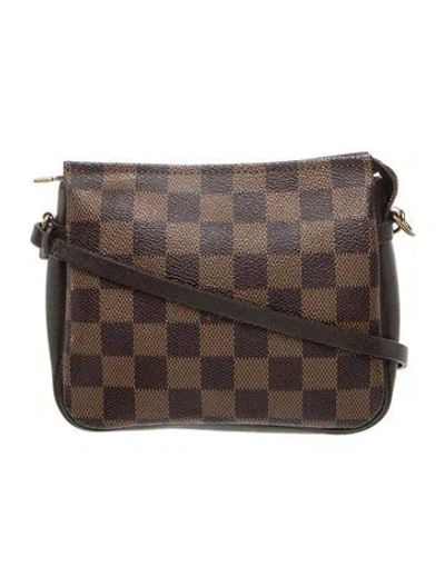 Pre-owned Louis Vuitton Damier Ebene Trousse Pochette In Brown