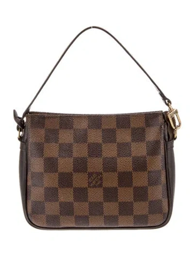 Pre-owned Louis Vuitton Damier Ebene Trousse Pochette Vintage In Brown