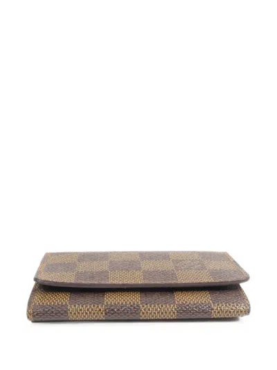 Pre-owned Louis Vuitton Damier Enveloppe Card Holder In Brown