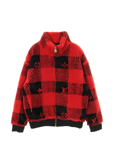 Pre-owned Louis Vuitton Damier Fleece Blouson In Red