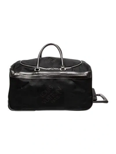 Pre-owned Louis Vuitton Damier Geant Eole 50 Rolling Suitcase In Black