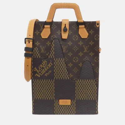Pre-owned Louis Vuitton Damier Giant (lv Squared) Mini Tote Handbag In Brown