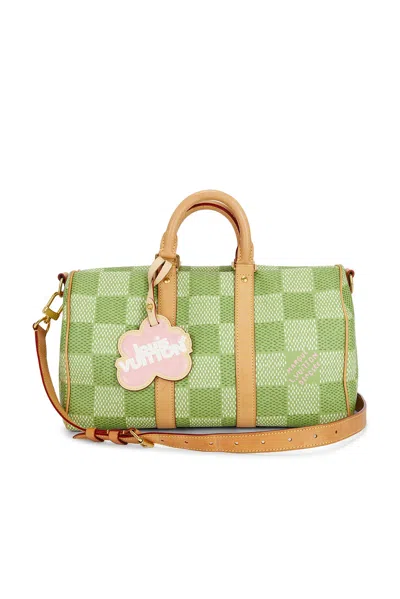 Pre-owned Louis Vuitton Damier Golf Keepall Bandouliere 35 Handbag In Green