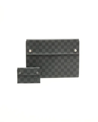 Pre-owned Louis Vuitton Damier Graphite Alpha Clutch In Gray