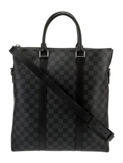 Pre-owned Louis Vuitton Damier Graphite Anton Tote In Black