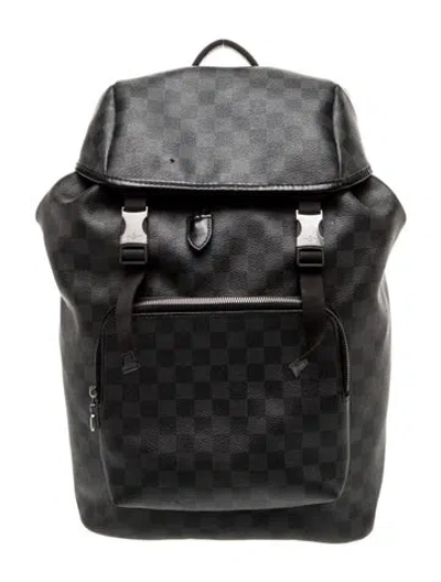 Pre-owned Louis Vuitton Damier Graphite Backpack In Black