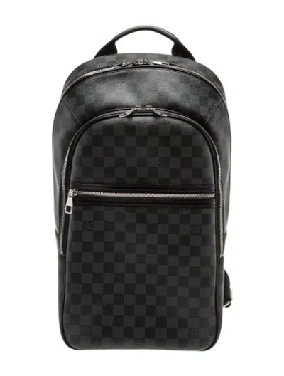 Pre-owned Louis Vuitton Damier Graphite Backpack In Black