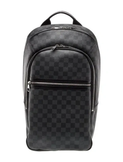 Pre-owned Louis Vuitton Damier Graphite Backpack In Black