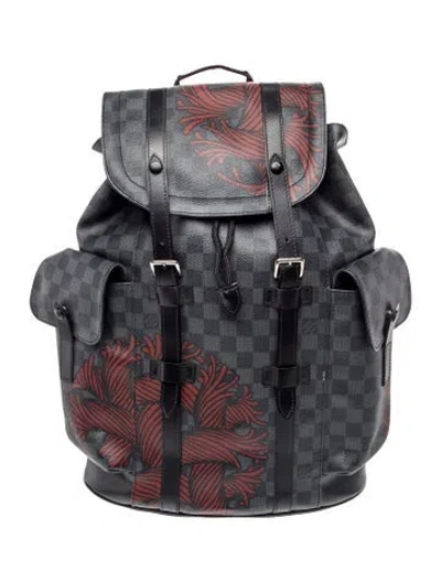 Pre-owned Louis Vuitton Damier Graphite Backpack In Grey