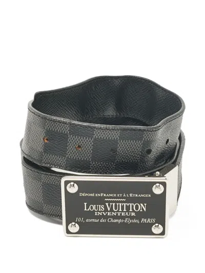 Pre-owned Louis Vuitton Damier Graphite Belt