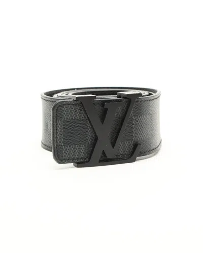 Pre-owned Louis Vuitton Damier Graphite Belt, Size 100 In Gray