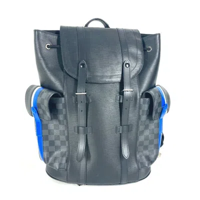Pre-owned Louis Vuitton Damier Graphite Black Blue Damier Graphite Backpack () In Multi