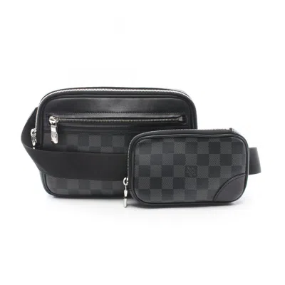 Pre-owned Louis Vuitton Damier Graphite Black Coated Canvas Shoulder Bag ()
