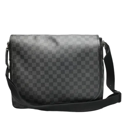 Pre-owned Louis Vuitton Damier Graphite Black Leather Shoulder Bag ()