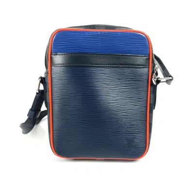 Pre-owned Louis Vuitton Damier Graphite Black Navy Damier Graphite Epi Leather Pochette Shoulder Bag (pre-owne