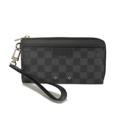 Pre-owned Louis Vuitton Damier Graphite Black Noir Damier Graphite Canvas Leather Long Wallet (bi-fold) (pre-o