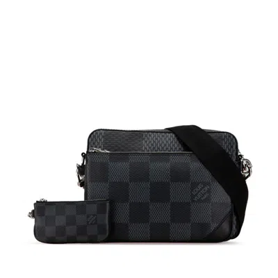 Pre-owned Louis Vuitton Damier Graphite Black Pvc Leather Shoulder Bag ()