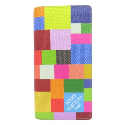 Pre-owned Louis Vuitton Damier Graphite Blue Multi-color Red Color Yellow Damier Canvas Long Wallet (bi-fold)